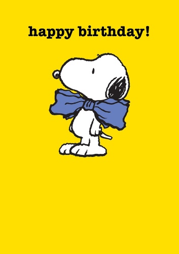Snoopy Happy Birthday Bow Greeting Card